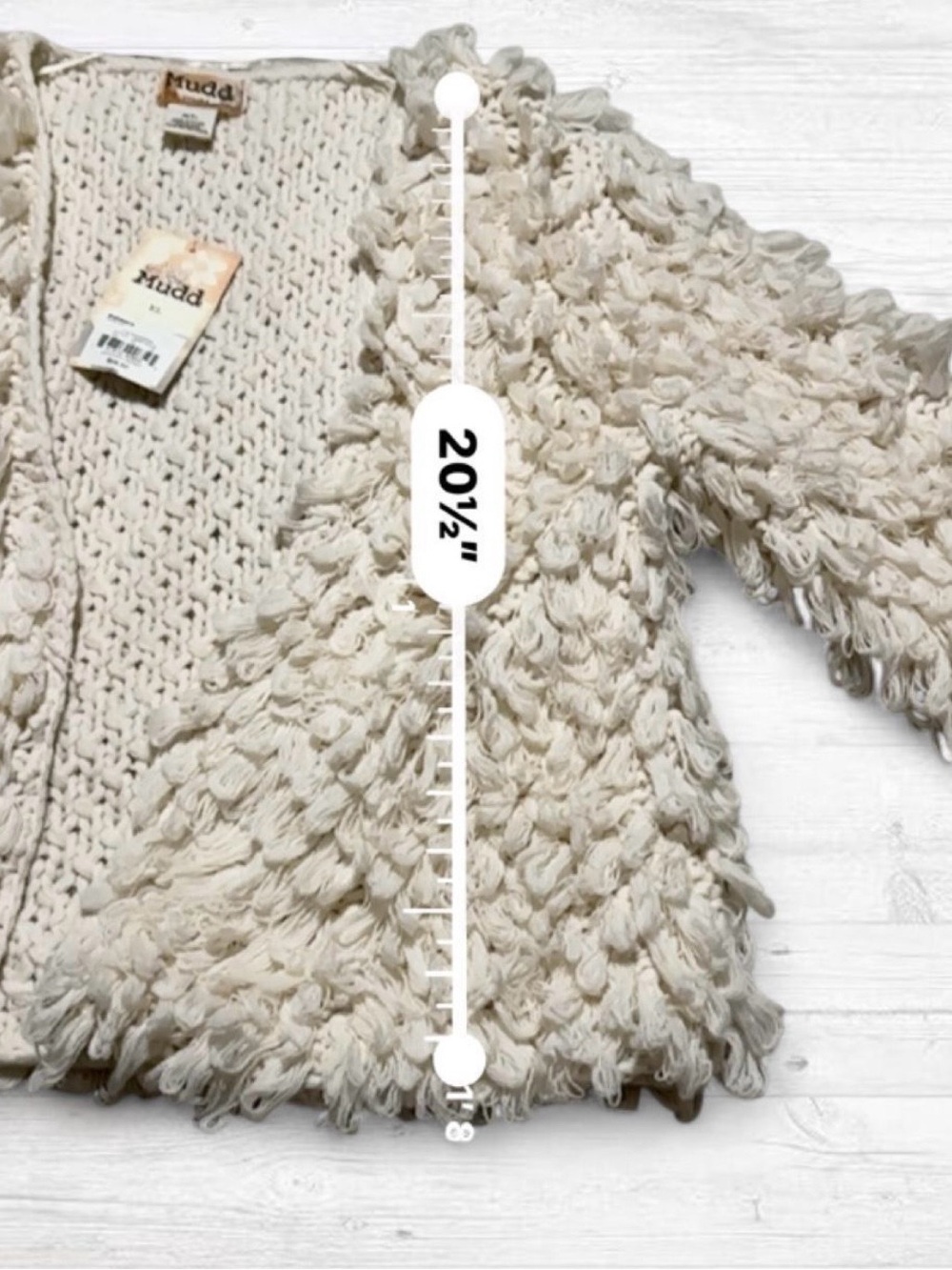 Mudd Cream Loop-Textured Open-Front Cardigan - Picture 5 of 5